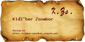 Kléber Zsombor névjegykártya
